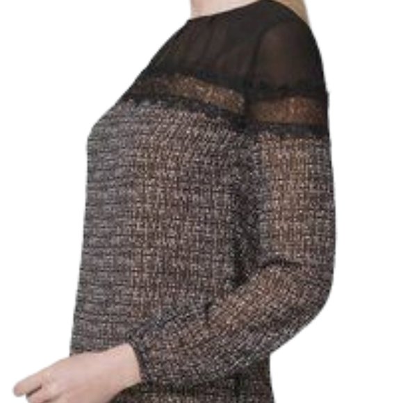 White House Black Market Sheer + Lace Blouse - Picture 1 of 5